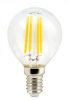 Лампа с/д Ecola шар G45 E14 6W 4000K прозр. 78x45 филамент (нитевидная), 360° Premium N4PV60ELC