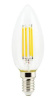 Лампа с/д Ecola свеча E14 6W 2700K прозр. 96x37 филамент (нитевидная), 360° N4QW60ELC