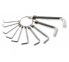Набор ключей имбусовых HEX, 1,5–10 мм, 45x, закаленные, 9 шт., удлиненные , никель// Сибртех