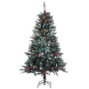 Ель напольная "Заснеженная", 150 см, с шишками и ягодами, ПВХ, зеленая с белым Сноу Бум    385-233