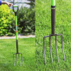 Вилы 4-рогие садовые рельс. сталь фиберглас. чер+ручка 1,3м