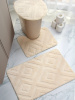 Набор ковриков для ванной, 3 предмета, молочный, Y4-9945