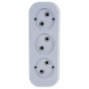 Корпус удлинителя 3 гн, 3 полюса, б/з, 10 А, 2.2 кВт, бел, UNIVersal, E203																							