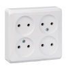Розетка ОУ 4-м. бел. (пласт. осн.) PA16-205B Schneider Этюд