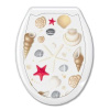 Сиденье для унитаза "Универсал Декор" Ракушки на белом Европласт