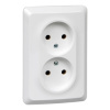 Розетка СУ 2-м. бел. новый (пласт. осн.) PC16-105B Schneider Этюд