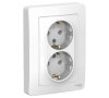 Розетка встр.Systeme Electric BLANCA СУ 2 мест, 16А бел (пл.осн земля) BLNRS001021