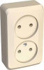 Розетка ОУ 2-м без з/к  16А/250В слон.кость ЭТЮД-LEXEL PA16-005K