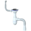 Сифон UNICORN 3 1/2"40 В426Р с круглым переливом, с гофрой 40*40*50.