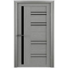 Дверь межкомнатная ЭКО 26 черное стекло лакобель экодуб серый 80*200