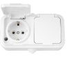 Блок Bylectrica пралеска аква роз. 2 мест. 16А ОУ бел. земля, пластик,крышка IP54РА16-303