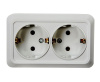 Роз. ОУ 2 мест.ASD/InHome BOLLETO 16А бел. (земля, пласт. осн.) 7128