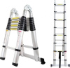 Лестница телескопическая двухсекционная Alumet STD 2.5, стальная, 2 x 8 ступеней, 5 м