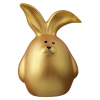 Копилка в виде кролика, 25,7x13,8x18 см, гипс, золотая 359-852