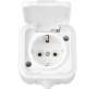 Розетка Bylectrica 1мест. ОУ 10А бел. земля, пласт.крышка IP54 A16-297