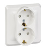 Розетка 2-я  СП с зазем. со шторками белая  PC16-008B ЭТЮД