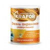 Эмаль универсальная Krafor, акриловая, полуглянцевая, 3 кг, супербелая 7184 УЦЕНКА
