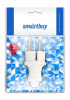 Вилка 16А 250В ( прямая, белая, земля) SBE-16-P01-w SmartBuy