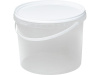 Ведро п/п 5л круглое с пласт ручкой, с белой крышкой, цв. прозр