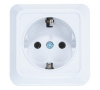 Розетка 1-м ОП Олимп 16А бел.c заземл. Universal O0028