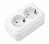 Розетка Bylectrica 2мест. ОУ 10А бел. земля,пласт. IP54 A16-261