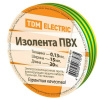 Изолента ПВХ 15мм*20м, 130мкм, желто-зеленая, TDM SQ0526-0017