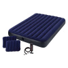 Матрас надувной Classic Downy Airbed Fiber-Tech, 152х203х25см с подушками и насосом, 64765, Intex, 