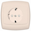 Розетка 1-м СП с з/к 16А/250В  шторки слон.кость РС16-004К
