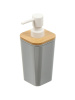 Дозатор для жидкого мыла, Бамбук, пластик, 7.3х7.3х17 см, серый, PS0282GA-LD