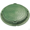 Люк канализ. полимерный 15 кН круглый зеленый (758х60мм)
