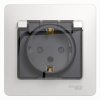 Розетка с рамкой 2P+E 16А/250В шторки с крышкой IP44 белый GLOSSA	GSL000148