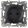 Розетка 2P+E 16А 250В антрацит Эра12 (механизм) 12-2001-05 (0646)