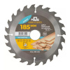 Диск пильный для циркулярных пил по дереву 185 х 30 х 24T + 2 кольца: 30/20 и 20/16 мм MOS 37661М