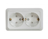 Роз. ОУ 2 мест. ASD/InHome BOLLETO  16А бел. (земля, шторка, пласт. осн.) 7128х