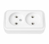 Розетка Bylectrica 2мест. ОУ 10А бел. пласт. IP54 A16-260