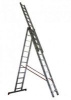 Лестница бытовая трехсекционная Алюминий НОВАЯ ВЫСОТА НВ123 3*12 ступеней (3,12-7,87м)
