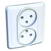 Розетка СУ 2-м  без з/к 16А/250В бел. ЭТЮД-LEXEL PC16-005B