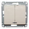Выключатель 2-кл 10А/250В c подсв. беж. GLOSSA GSL000253