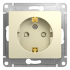 Розетка 2P+E 16А/250В шторки беж. GLOSSA GSL000245
