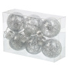Набор шаров 6 шт, серебро, 6 см, пластик, прозрачный с наполнением, F010009 7843		