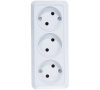 Розетка 3-м ОП Олимп без заземл. бел.UNIVersal 1160