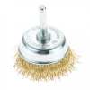 Корщетка-насадка 5240901 для дрели чашеобразная мягк.50мм,хвост 6мм,латун.волн.проволок.Sturm!