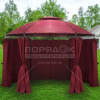 Шатер 3,5*2,8м со шторками, сливовый, круглый, двойная крыша GREEN DAYS