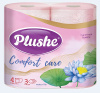 Туалетная Бумага Plushe «Comfort care» water lily, розовый, аромат.,4 рул., 3 слоя,12 в уп