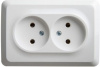 Розетка ОУ 2-м. бел. углов (пласт. осн.) PА16-105B Schneider Этюд