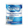 Эмаль универсальная Krafor, акриловая, матовая, 1 кг, супербелая 7191