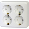 Розетка ОУ 4-м. с з/к 16А/250В защит. шторки бел. ЭТЮД PA16-208B