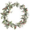 Венок рождественский 40 см, с ягодами, заснеженный, SYHHA-0823075 0773