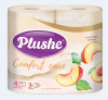 Туалетная Бумага Plushe «Comfort care» Honey Nectarine, персик, аромат., 4 рул., 3 слоя, 12 в уп