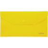Папка-конверт на кнопке, C6, PP 180 мкм, полупрозрачная, Hatber_желтая 00005